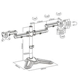 BRATECK 17-32'' Dual Screen Articulating Monitor Stand Free-Tilting
