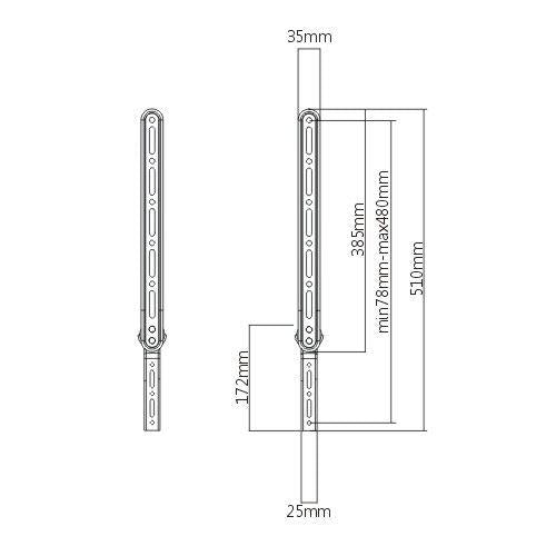 BRATECK Universal Sound Bar Wall Bracket Mount