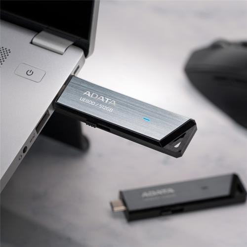 ADATA UE800 Retractable USB3.2 Gen 2 Type-C 128GB External SSD 5yr wty