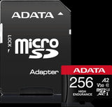 ADATA High Endurance microSDXC UHS-I U3 A2 V30 Card with Adapter 256GB