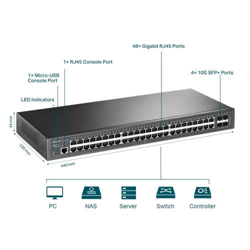 TP-Link SG3452X Omada SDN 52 Port Gigabit Managed Switch 10GbE