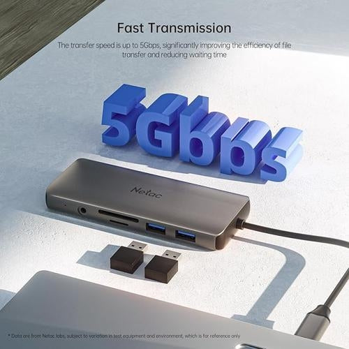 Netac WF15 11-in-1 type-C Expansion Hub HDMI RJ45 VGA 4xUSB SD