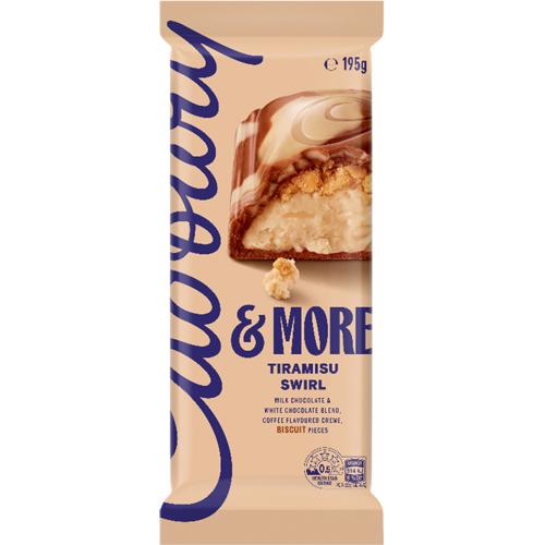 Tiramisu Swirl Chocolate Block 195g CB Pack of 14