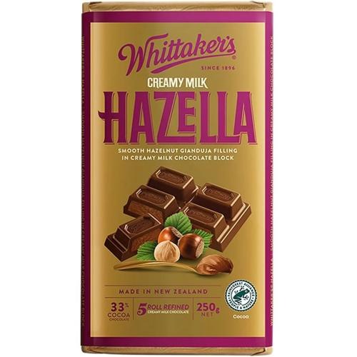 Hazelnut Gianduja Milk Chocolate Block 250g Whittaker's Pack of 12