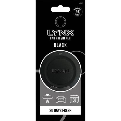 Hanging Car Air Freshener Black Lynx Pack of 6