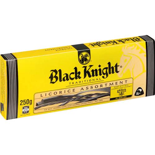 Black Licorice 250g RJ's Black Knight Pack of 6