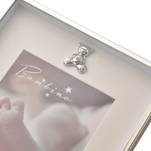 Baby Photo Frame 4x6in - Bambino Silver Border Teddy