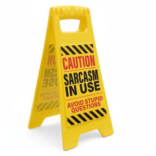 Sarcasm in Use Desk Warning Sign - Pack of 2