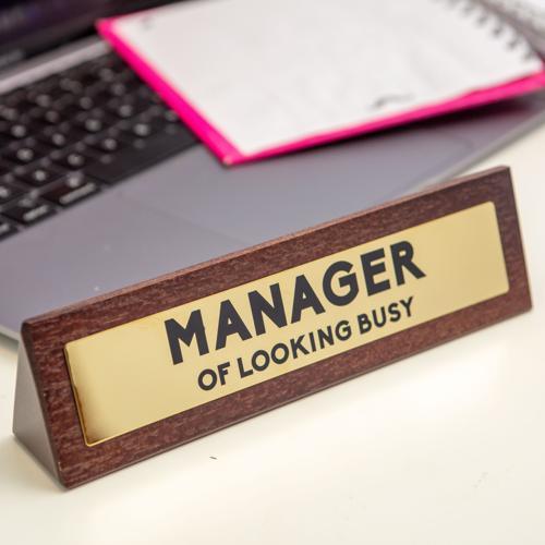 Manager Wooden Desk Sign - Pack of 2