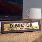 Director Wooden Desk Sign - Pack of 2