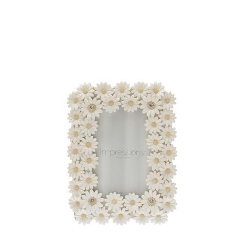 Photo Frame - Impressions White Resin Daisy 4x6in