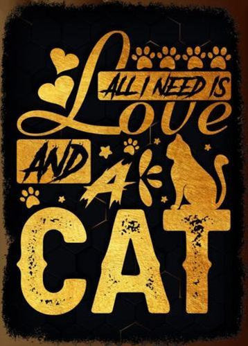 Cat MDF Wall Art 40x60cm