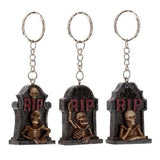 RIP Skeleton Tombstone Keyring - Pack of 6