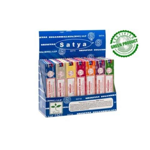 Satya Incense - Assorted 15g x 42 Packets with Display
