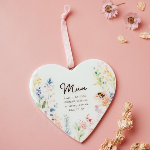 The Cottage Garden Floral Hanging Heart - Mum - Pack of 6