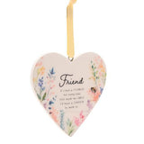 The Cottage Garden Floral Hanging Heart - Friend - Pack of 6