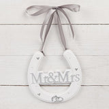 Mr & Mrs White Resin Wedding Horseshoe - Amore
