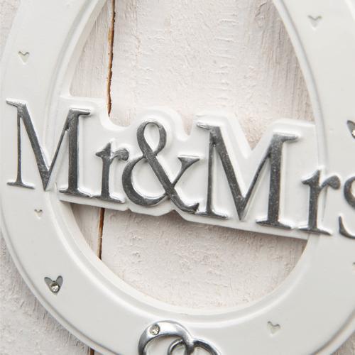 Mr & Mrs White Resin Wedding Horseshoe - Amore