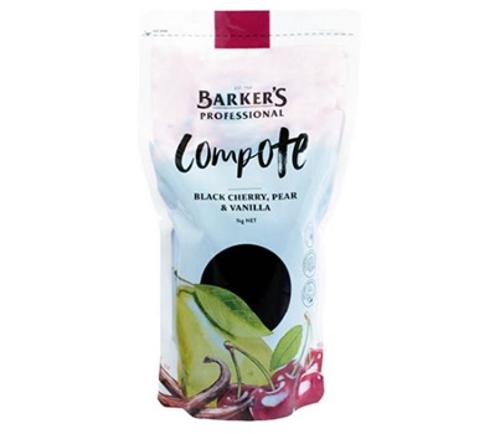 COMPOTE BLACK CHERRY PEAR VANILLA 1KG  - Barkers