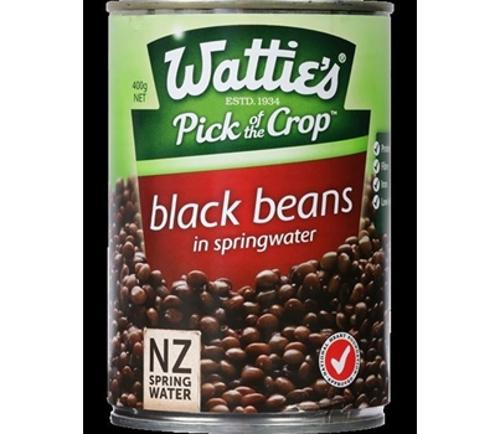 BEANS BLACK IN SPRING WATER 400GM  - Watties