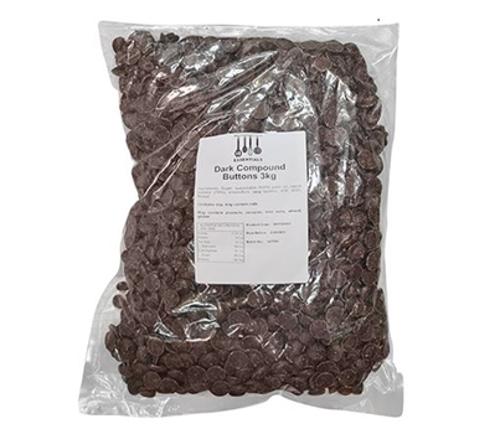 CHOCOLATE BUTTONS DARK COMPOUND 3KG  - Essentials