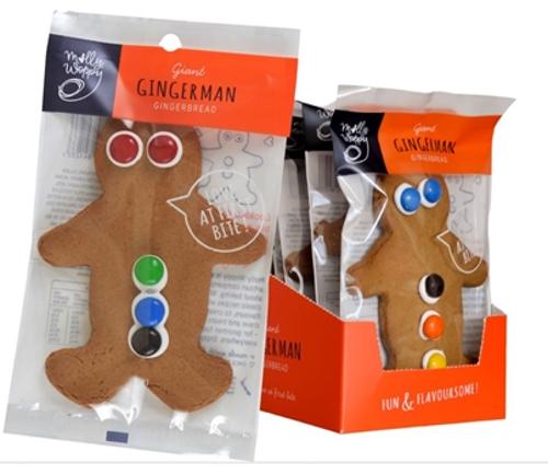 COOKIES GINGERBREAD MAN WRAPPED 59GM 16s  - Molly Woppy