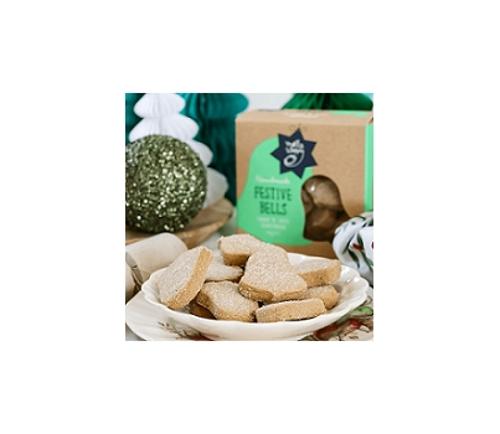 COOKIE SHORTBREAD SUGAR N SPICED BELLS 130GM 12s  - Molly Woppy