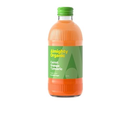 JUICE CARROT ORANGE TUMERIC ORGANIC 300ML 12s  - Almighty