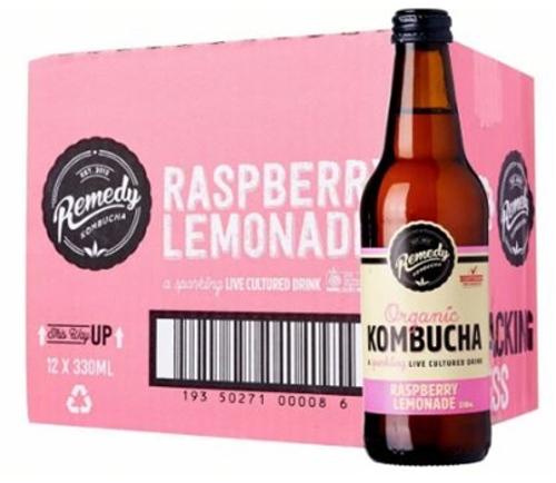 KOMBUCHA RASPBERRY LEMONADE 330ML 12s - Remedy