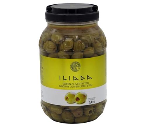 OLIVES GREEN PITTED 3.1KG  - Iliada