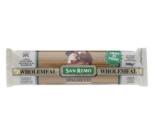 PASTA SPAGHETTI WHOLEMEAL 500GM  - San Remo
