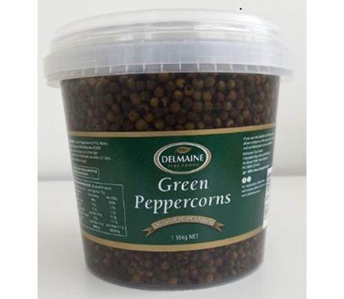PEPPERCORNS GREEN IN BRINE 1.55KG  - Delmaine