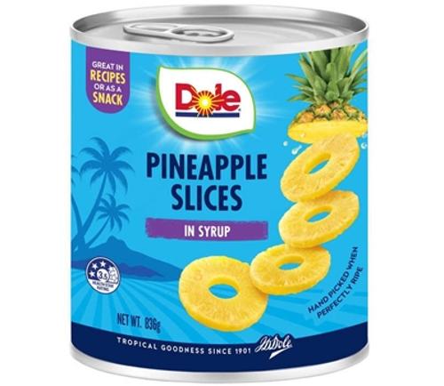 PINEAPPLE SLICES IN SYRUP 836GM  - Dole
