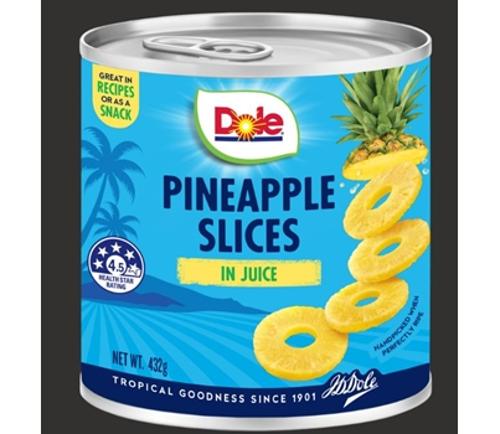 PINEAPPLE SLICES JUICE 432GM  - Dole