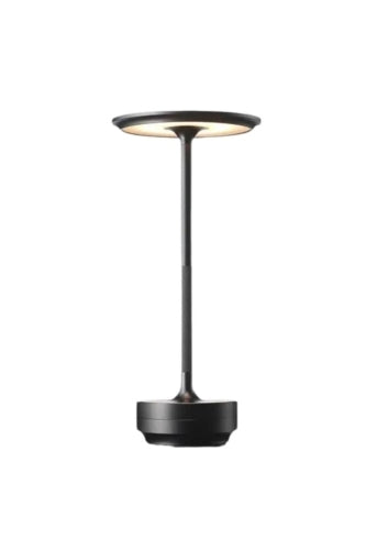 Metallic Retro Cordless Table Lamp -  Black