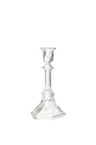 Moulded Glass Taper Candle Stick - Size 108D × 195mmH

 (Set of 6)