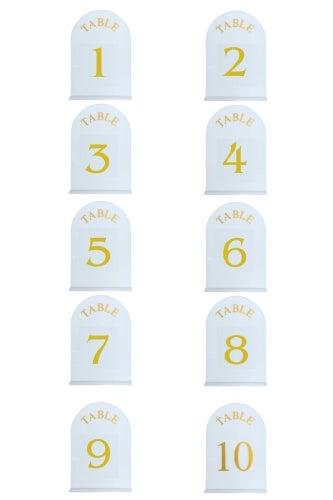 Acrylic Table Number Set 1-10 -  White