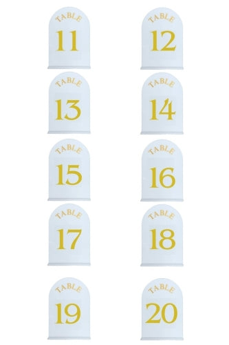 Acrylic Table Number Set 11-20 -  White