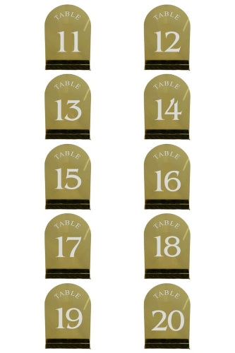 Acrylic Table Number Set 11-20 -  Gold