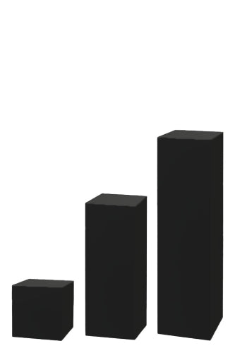 Set of 3 Black Acrylic Plinths