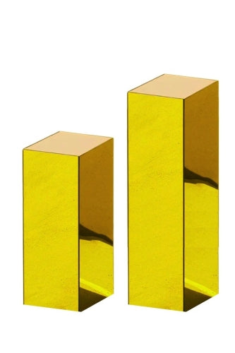 Set of 2 Gold Mirror Acrylic Plinths