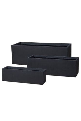 Set of 3 Fibre Cement Rectangle Trough Planter