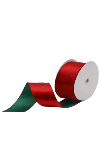 Wired Edge Satin 2-Tone Ribbon - Size 63mm × 50yd (45.7m)