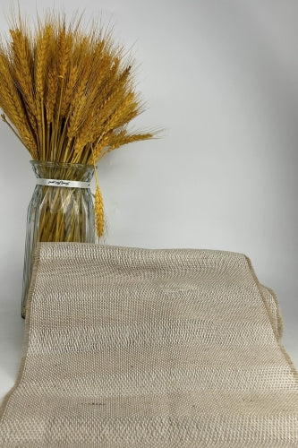 Jute / Cotton Strip Table Runner - Size 30cm × 9.14m (10YD)