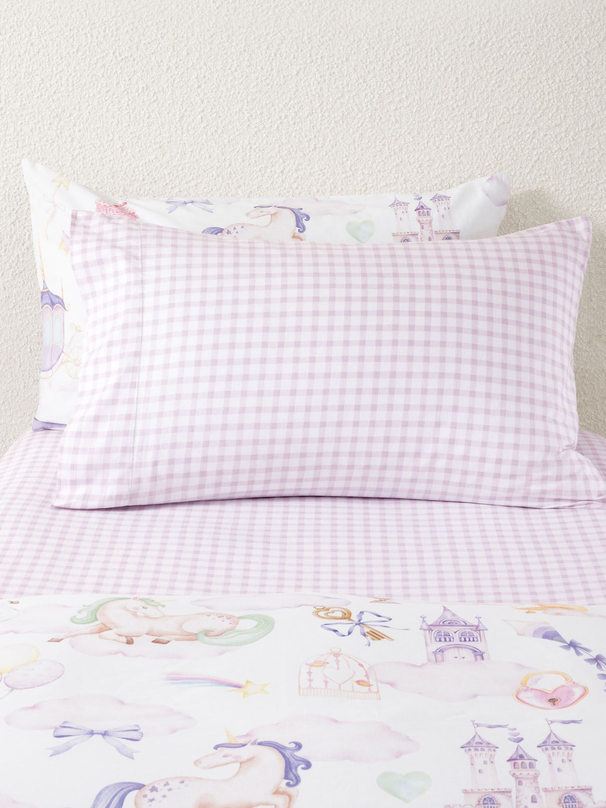 King Single - Charlie Fitted Sheet Set by Squiggles - Orchid