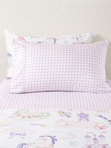 King Single - Charlie Fitted Sheet Set by Squiggles - Orchid