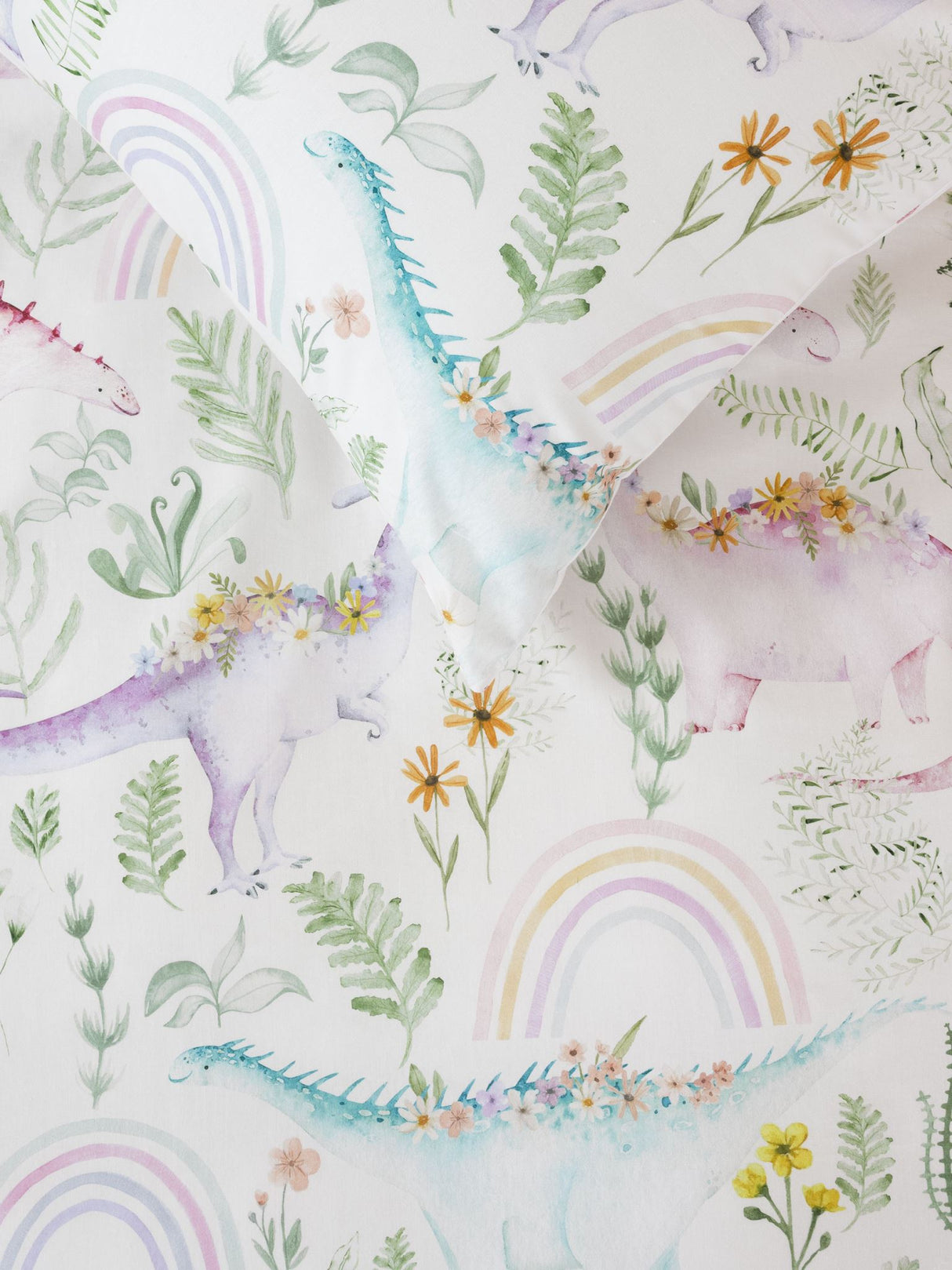 Dino Garden Duvet Cover Set by Squiggles - Double