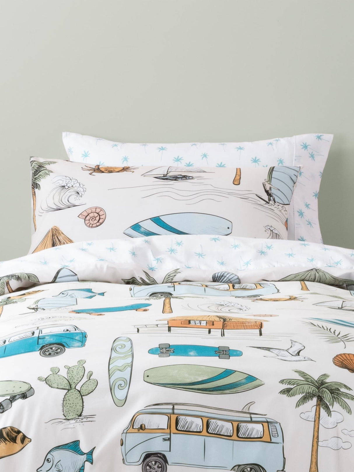 Gone Surfing Duvet Cover Set by Squiggles - Single
