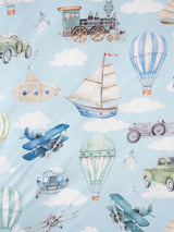 Jetset Journey Duvet Cover Set by Squiggles - Double (Blue)