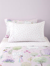 Lots of Love Fitted Sheet Set by Squiggles - Double (Lilac)